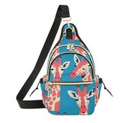 GuoChe Womens Sling Purse Crossbody Adjustable Strap Teens Camera Bag for Golf,Travel, Unique Giraffe Face Blue, One Size