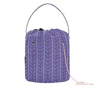 GuoChe Yarn Bag Rustic Flowers Purple Craft Bag Organizer Portable Travel Bag for Yarn Balls Knitting Organizer, Rustic flowers51, 11" x 8.3" x 8.3", Retro