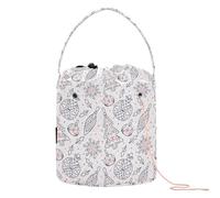 GuoChe Yarn Storage Bag Merry Christmas Holiday Yarn Project Bag Portable Travel Bag for Art Supply Crochet Accessories, Merry Christmas Holiday18, 11" x 8.3" x 8.3", Retro