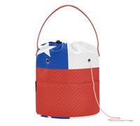 GuoChe Yarn Storage Crochet Project Bags with Holes Storage Bags for Crochet Tools Knitting Supply, National Flag of Chile, 11 Inch x 8.3 Inch x 8.3 Inch, Classic