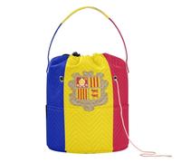 GuoChe Yarn Storage Crochet Project Bags with Holes Storage Bags for Crochet Tools Knitting Supply, National Flag of Andorra, 11 Inch x 8.3 Inch x 8.3 Inch, Classic