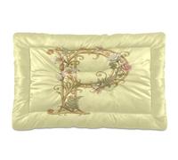 GuoChe Yellow Gold Floral Letter P Art Washable Dog Crate Mat Non-Slip Soft Comfortable for Large Jumbo Medium Small Dogs 36" x 24"