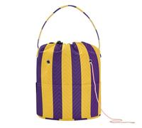 GuoChe Yellow Purple Straight Stripe Pattern Yarn Storage Knitting Tote Bag Portable Needle Storage for Knitting Needle Yarn Craft