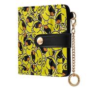 GuoChe Yellow Rubber Ducks with Sunglasses Pattern Women's Folding Wallet For Women Fancy Premium PU Leather Wallet for Woman Girl