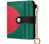 GuoChe Zambia Flag Women's Leather Folding Wallet Convenient Everyday PU Leather Wallet for Women Boys Girls, National Flag of Bangladesh, One Size, Modern