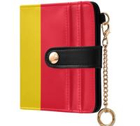 GuoChe Zambia Flag Women's Leather Folding Wallet Convenient Everyday PU Leather Wallet for Women Boys Girls, National Flag of Belgium, One Size, Modern