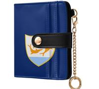 GuoChe Zambia Flag Women's Leather Folding Wallet Convenient Everyday PU Leather Wallet for Women Boys Girls, Flag of Anguilla, One Size, Modern