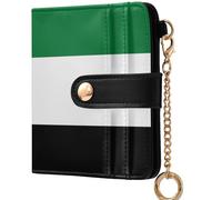 GuoChe Zambia Flag Women's Leather Folding Wallet Convenient Everyday PU Leather Wallet for Women Boys Girls, National Flag of the United Arab Emirates, One Size, Modern