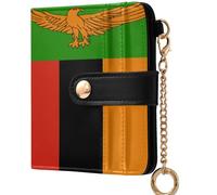 GuoChe Zambia Flag Women's Leather Folding Wallet Convenient Everyday PU Leather Wallet for Women Boys Girls, Zambia Flag, One Size, Modern