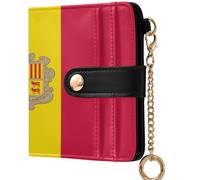 GuoChe Zambia Flag Women's Leather Folding Wallet Convenient Everyday PU Leather Wallet for Women Boys Girls, National Flag of Andorra, One Size, Modern