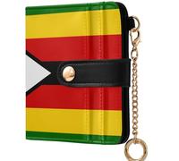 GuoChe Zambia Flag Women's Leather Folding Wallet Convenient Everyday PU Leather Wallet for Women Boys Girls, Zimbabwe Flag, One Size, Modern