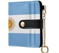 GuoChe Zambia Flag Women's Leather Folding Wallet Convenient Everyday PU Leather Wallet for Women Boys Girls, National Flag of Argentina, One Size, Modern