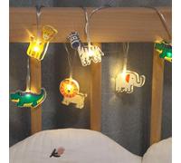 GUOCHENG Children's Fairy String Lights, 10LEDs Warm White Lovely Animal Light Strings, Battery Operated Indoor Use String Light for Nursery Kids Bedroom(Zoo)
