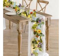 GUOCHENG Daisy&Butterfly Garland Fairy Lights, 20LEDs Artificial Eucalyptus Vine Lights with Timer, Daisy&Leaves Flower Garland Light for Home, Bedroom, Wedding, Party, Table Decoration