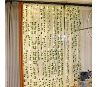 GUOCHENG Ivy Vine Curtain Light LED Leaf Curtain Fairy Lights Green Ivy Garland Copper Light Strings for Windows Wedding Bouquets Party Home Décor