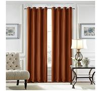 GUOCU Crushed Velvet Eyelet Top Curtains Super Soft Lined Blackout Curtains Bedroom, Living Room Home Decorative Window Treatment Thermal Insulated Blackout Curtains Orange 42X63|106X160cm(1 Panel)