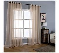 GUOCU Voile Curtains - Drop Semi-Transparent Window Sheer Curtain Drapes Eyelet Top for Light Filtering Modern Net Sheer for Bedroom Living Room Home Decoration Apricot 42X84|106X213cm(1 Panel)