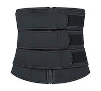 GUOCU Waist Trainer Belt Hourglass Tummy Control Waist Cincher Trimmer Sauna Sweat Workout Girdle Slim Belly Band Back Support Fat Burner Shapewear,Black,XXS