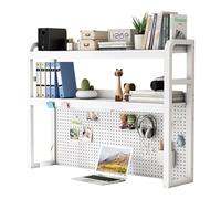 GUODDM 2 Tier Desktop Bookcase For Computer Desk, Desktop Organizer - Multifunctional Desktop Organizer Shelf Racks Office Supplies Display Rack(D,135 * 24 * 100cm)