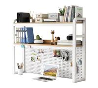 GUODDM 2 Tier Desktop Bookcase For Computer Desk, Desktop Organizer - Multifunctional Desktop Organizer Shelf Racks Office Supplies Display Rack(C,75 * 24 * 100cm)