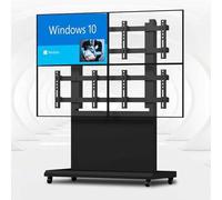 GUODDM 2x2 LCD Video Wall Bracket, 4-Screen Video Wall Stand, Multi-screen Mobile Trolley Mobile TV Cart On Wheels And Monitors, For 46-60 Inch TVs(B)