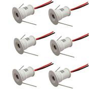 GUODDM 4/6 PCS Mini LED Spotlight- 1W Step Lamp, Recessed Spotlight, Embedded Ceiling Downlight, Concealed Background Wall Ceiling Light for Display Cabinets(6pcs-White,DC12V-Warm White)