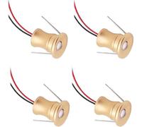 GUODDM 4/6 PCS Mini LED Spotlight- 1W Step Lamp, Recessed Spotlight, Embedded Ceiling Downlight, Concealed Background Wall Ceiling Light for Display Cabinets(4pcs-Gold,DC12V-White)
