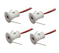 GUODDM 4/6 PCS Mini LED Spotlight- 1W Step Lamp, Recessed Spotlight, Embedded Ceiling Downlight, Concealed Background Wall Ceiling Light for Display Cabinets(4pcs-White,DC12V-Warm White)
