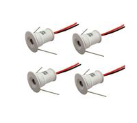 GUODDM 4/6 PCS Mini LED Spotlight- Recessed Spotlight - 1W Step Lamp, Embedded Ceiling Downlight, Concealed Background Wall Ceiling Light For Display Cabinets(4PCS-White,DC12V-Warm White)