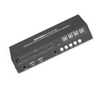 GUODDM 4K KVM Switch/Distributor - 4 Ports USB Keyboard Mouse Synchronous Control, With Remote Control, For Game Tudios, Security/Stock Market Surveillance, Offices