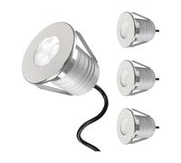 GUODDM 4PCS 3W Underwater Pool Lights - Recessed Underwater Light, 12V-24V DC Low Voltage Buried Lamp, IP68 Waterproof Fountain Spotlight, for Stream Waterfall Landscape(Cool White-6000k,3w(24v))