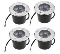 GUODDM 4PCS LED Outdoor Spotlight, Ground Landscape Lights, IP67 Waterproof Waterproof Recessed Floor Spotlights, 5W Buried Yard Floodlight, for Garden Yard Construction(Green,5W(DC12v))