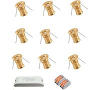 GUODDM 9PCS Led Spot Lights - 1W Mini LED Recessed Spotlight, Background Wall Lamp, Bedroom Kitchen Ceiling Spotlight with 12V Power Supply and Cable Clamp(B- Cool White)