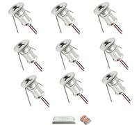 GUODDM 9PCS Led Spot Lights - 1W Mini LED Recessed Spotlight, Background Wall Lamp, Bedroom Kitchen Ceiling Spotlight with 12V Power Supply and Cable Clamp(A- Cool White)
