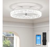 GUODDM Ceiling Fans with Lights and Remote, 6 Speeds, 3 Color Temperatures, Dimmable Quiet Ceiling Fan Light, Smart Modern LED Fan Lights Ceiling for Bedroom Living Room Dining Room(White)