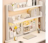 GUODDM Clamp On Desk Organizer Shelf, Adjustable Desktop Bookshelf, Multipurpose Countertop Hutch Bookshelf, Desk Shelf Clamp, Desktop Display Rac(White,100cm)