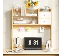 GUODDM Desktop Bookshelf - Expandable Desktop Storage Organizer, Multipurpose Desk Hutch Shelf Organiser Display Rack Storage, For Office Home Dormitory