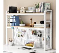 GUODDM Desktop Organizer - 2 Tier Desktop Bookcase For Computer Desk, Small Industrial Desktop Bookshelf, Multifunctional Desktop Organizer Shelf Racks Office Supplies Display Rack(C,75 * 24 * 100cm)