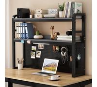 GUODDM Desktop Organizer - 2 Tier Desktop Bookcase For Computer Desk, Small Industrial Desktop Bookshelf, Multifunctional Desktop Organizer Shelf Racks Office Supplies Display Rack(B,75 * 24 * 100cm)