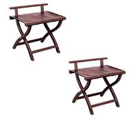 GUODDM Floor-Standing Luggage Rack - Bedside Folding Solid Wood Bed Hanger, Guest Room Leather Storage Stand, For Bedrooms/Hotels(2PCS)