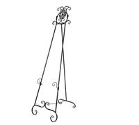 GUODDM Folding Display Rack- Holder Floor-standing Iron Hanger Bar, Standing Hanging Wrought Iron Easels, Display Poster Welcome Photo Frame Holders, Wedding Advertising(Black)