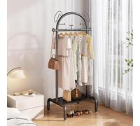 GUODDM Freestanding Metal Clothes Rack - Clothing Holder Storage With Bottom Shelf, Simplicity Stylish Clothing Organizer For Display Clothing/Bedroom/Closet/Living(Black,60 * 40 * 173CM)