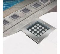 GUODDM Ground LED Landscape Lamp, Outdoor Buried Lights, AC 12V Low Voltage Mini LED Underwater Pond Lights, IP68 Waterproof 30° Beam Angle Recessed Spotlight(White,18W)