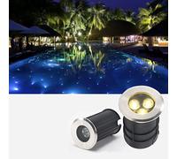 GUODDM IP68 1/3W Fountain Light - Landscape Up Down Light, LED Decorative Spotlight Lamp 24V, For Indoor Outdoor Yard Step Wall Lighting (Color : Yellow, Size : 1W(24V))