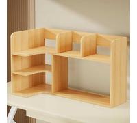 GUODDM L-Shaped Wooden Desktop Organizer, Multipurpose Countertop Hutch Bookshelf, Open-style Computer Desktop Bookcase, Office Supply Storage Display Rack, Home Decorative Shelves(C,80 * 36 * 50CM)