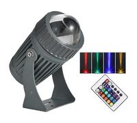 GUODDM Led Beam Light - 10W Narrow Beam Floodlights, RGB with Remote Control Rotation Spotlight, IP67 Waterproof Remote Lighting Spotlights, Adjustable Beam Angle Up Lights(RGB,24v)