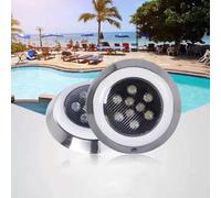 GUODDM LED Ring Fountain Underwater Light, AC 12 V Embedded Underwater Light with Housing, Stainless Steel Ip68 Swimming Pool Lighting(Warm White Light,18w)