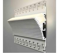 GUODDM LED Strips Light for Surface-Mounted, Ceiling-Mounted Linear, Grey Aluminum Profile for Uplight, Ambient Lighting Ideal for Living Room, Bedroom and Hallway(Large,1m-24v)