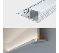 GUODDM LED Strips Light for Surface-Mounted, Floating Ceiling-Mounted Linear, Aluminum Profile for Uplight and Downlight, Ambient Lighting Ideal for Bedroom and Hallway(1m-24v)