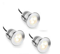 GUODDM LED Submersible Lights- 3W Fountain Ring Lights, IP68 Waterproof Stainless Steel Underwater Pool Lights, 12V-24V DC Lamp, For Inground Pools/Fountains(White,3PCS-DC24V-3W)
